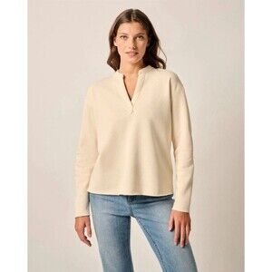 NWT johnnie-O Camilla V-Neck Cotton Blend Pullover Birch Size M Women's